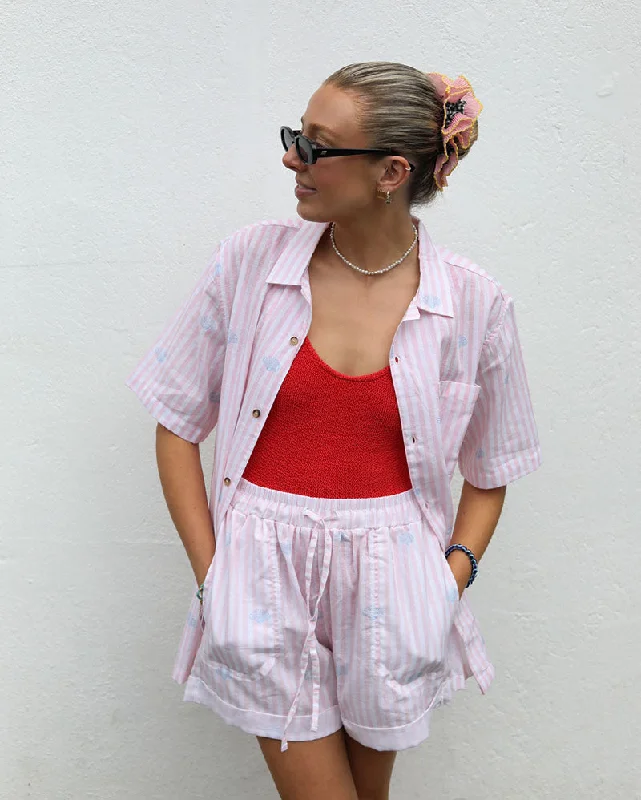 Women's Short-Sleeve BlousePOTL Collab 2.0 | Linen-Cotton shorts