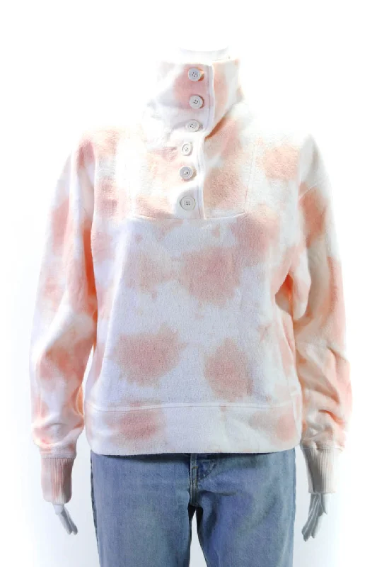 Women's Blouse for Casual WearFaherty Womens Cotton Tie Dye Buttoned Long Sleeve Sweatshirt Orange Women's Blouse for Casual WearFaherty Womens Cotton Tie Dye Buttoned Long Sleeve Sweatshirt Orange