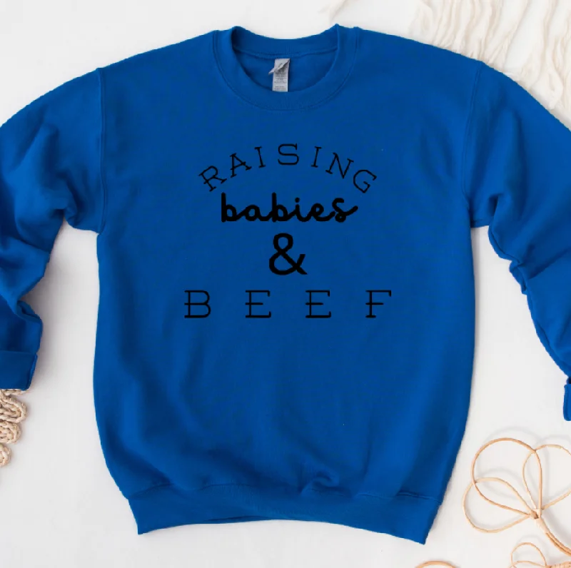 Women's Blouse with Peter Pan CollarRaising Babies & Beef Crewneck (S-3XL) - Multiple Colors!