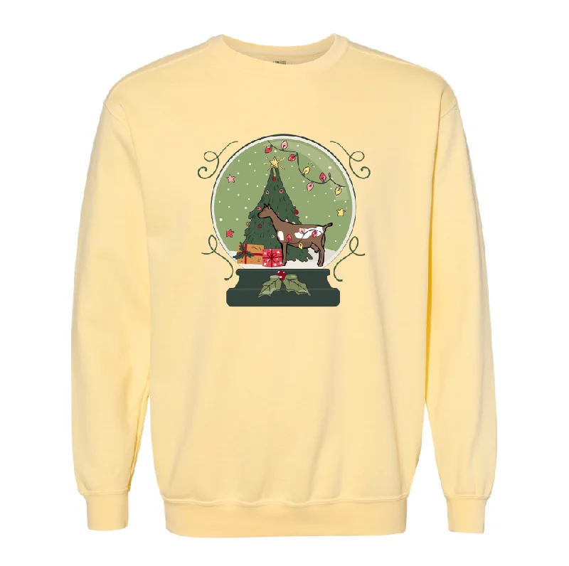 Women's V-Neck BlouseGreen Snow Globe Dairy Goat Crewneck (S-3XL) - Multiple Colors!