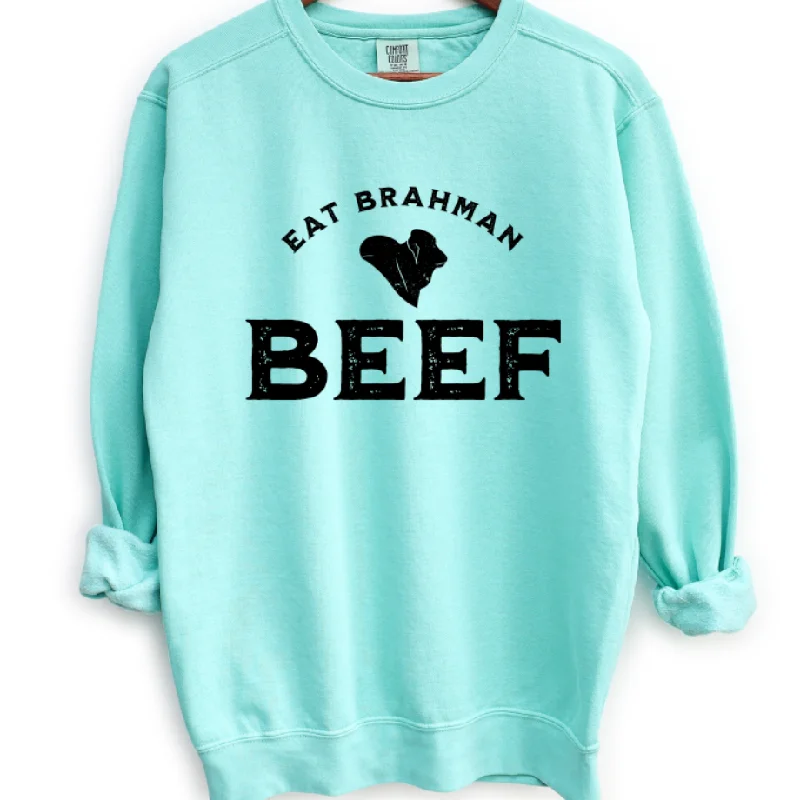 Women's Blouse with Boat CollarEat Brahman Beef Crewneck (S-3XL) - Multiple Colors!