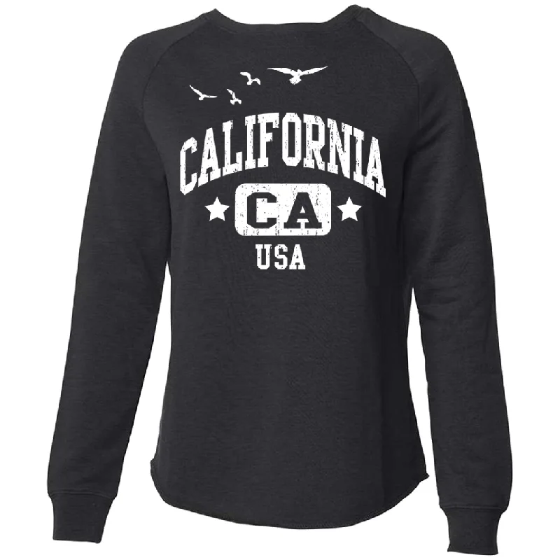 Women's Blouse with Boat CollarCalifornia USA Super Soft Crewneck Sweater