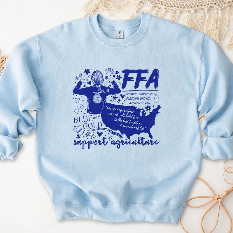 Women's Blouse with Low CollarRetro FFA Crewneck (S-3XL) - Multiple Colors!