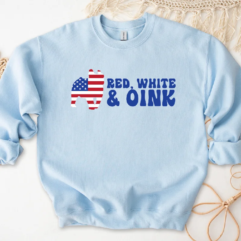 Women's Blouse with Long SleevesRed White And Oink Crewneck (S-3XL) - Multiple Colors!