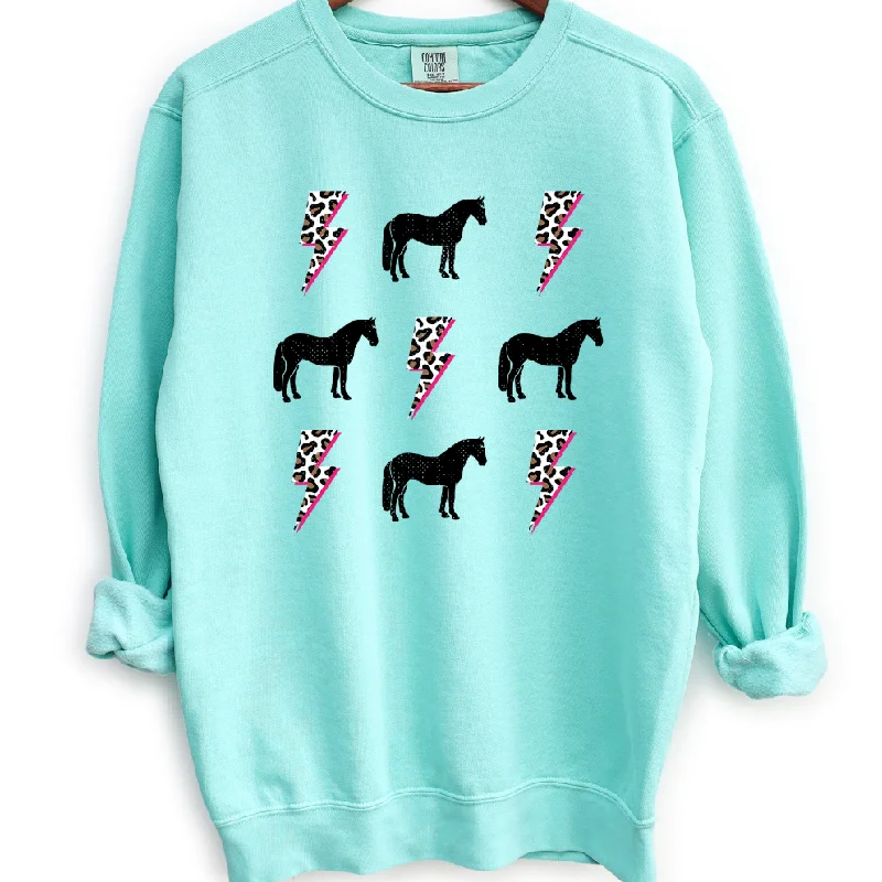 Women's Ruffled BlouseBolt Horse Crewneck (S-3XL) - Multiple Colors!