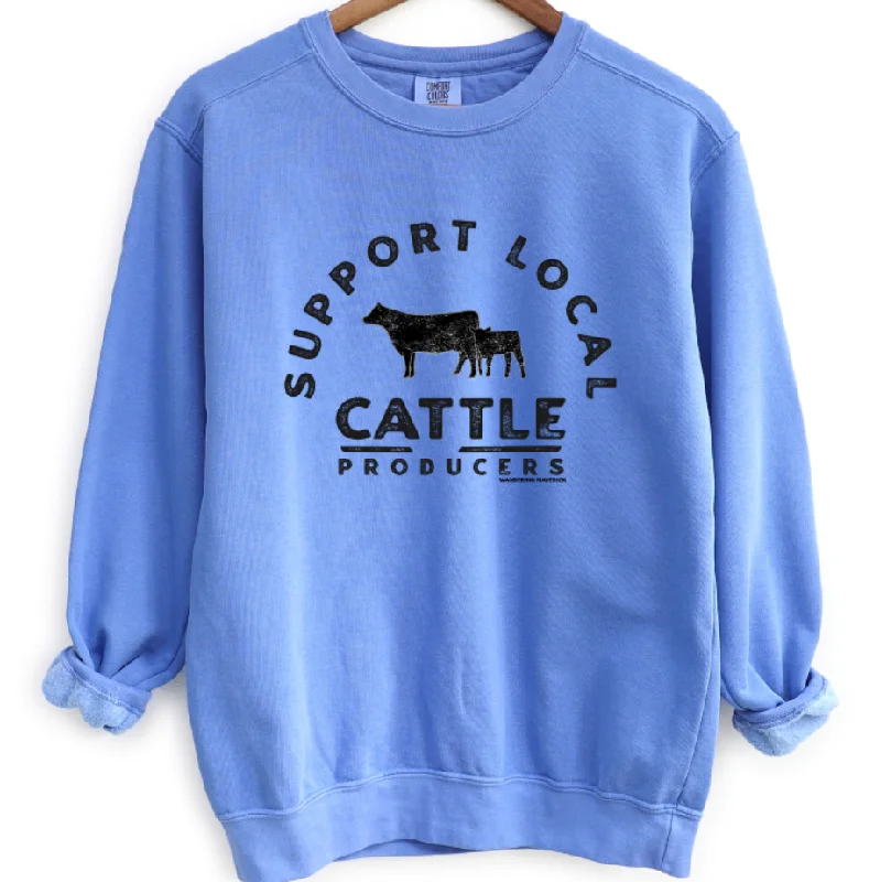 Women's Round-Neck BlouseSupport Local Cattle Producers Crewneck (S-3XL) - Multiple Colors!