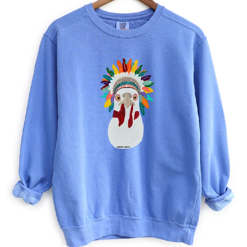 Women's Blouse with Wide CollarChicken Headdress Crewneck (S-3XL) - Multiple Colors!