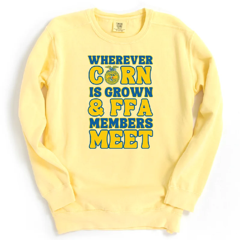 Women's Ruffled BlouseCorn Is Grown Crewneck (S-3XL) - Multiple Colors!