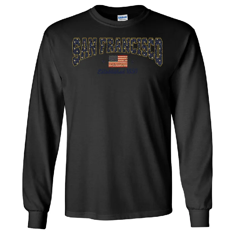 Women's Blouse with Lapel CollarSan Francisco Stars Long Sleeve Shirt
