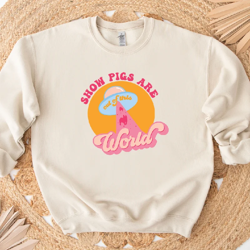Women's Blouse with Collarless DesignUFO Pig Crewneck (S-3XL) - Multiple Colors!