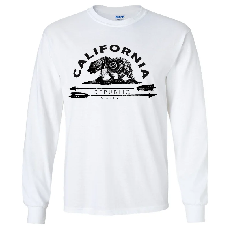 Women's Blouse with Notched CollarCalifornia Arrow Bear Long Sleeve Shirt