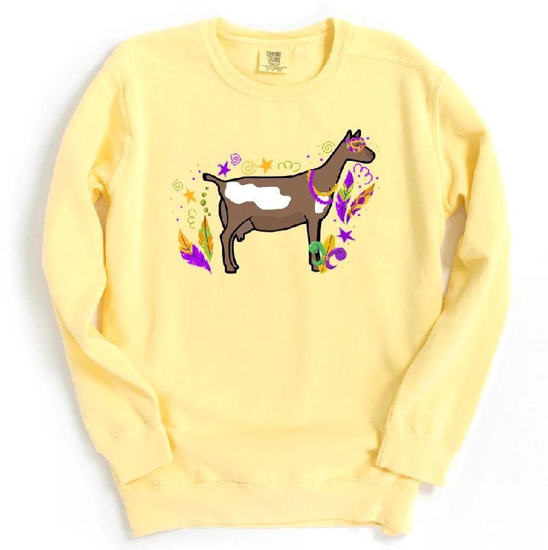 Women's Blouse with PeterDairy Goat Mardi Gras Crewneck (S-3XL) - Multiple Colors!