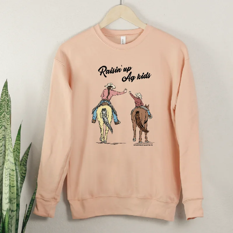 Women's Blouse with Rounded CollarRaisin Up Ag Kids Horse Crewneck (S-3XL) - Multiple Colors! Women's Blouse with Rounded CollarRaisin Up Ag Kids Horse Crewneck (S-3XL) - Multiple Colors!