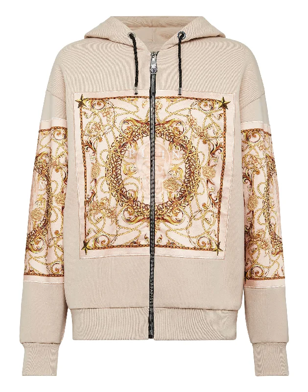 Women's Blouse with Mid-LengthHoodie Sweatjacket New Baroque