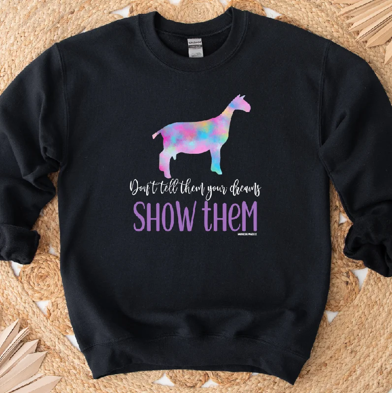 Women's Blouse with RufflesShow Them Dairy Goat Crewneck (S-3XL) - Multiple Colors!