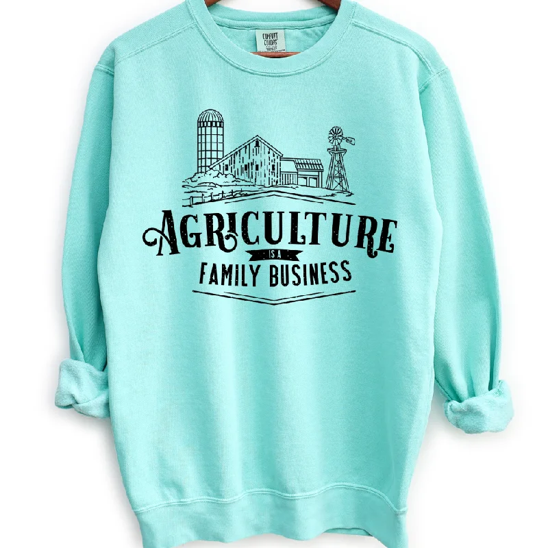 Women's Blouse with Collarless DesignAgriculture is a Family Business Crewneck (S-3XL) - Multiple Colors!