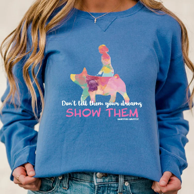 Women's Blouse with U-Shaped NeckShow Them Pig Crewneck (S-3XL) - Multiple Colors!