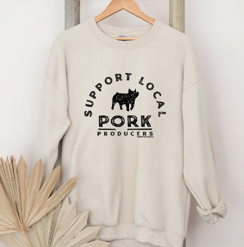 Women's Blouse with Narrow CollarSupport Local Pork Producers Crewneck (S-3XL) - Multiple Colors!