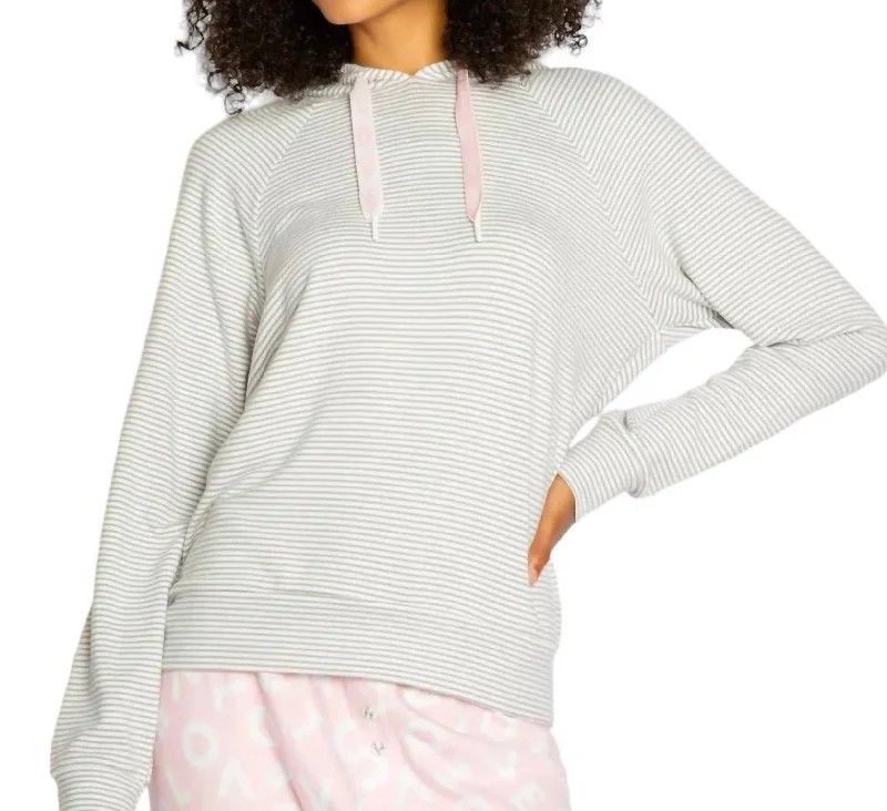 Women's Blouse with ZipperLive Life Grateful Hoodie In Light Grey