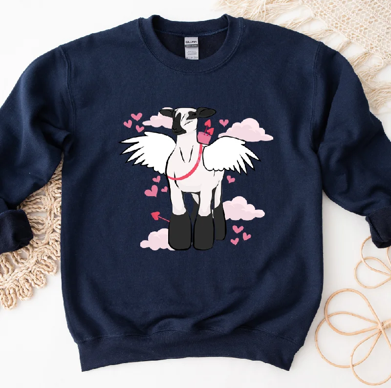 Women's Blouse with Shirt CollarCupid Lamb Crewneck (S-3XL) - Multiple Colors!