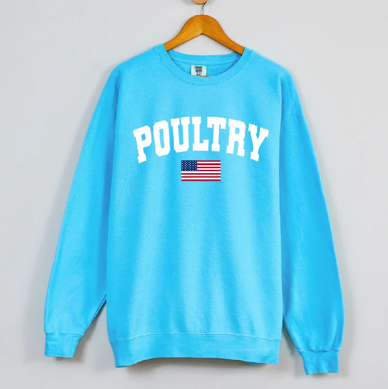 Women's Blouse with Mandarin CollarPoultry Flag Crewneck (S-3XL) - Multiple Colors!