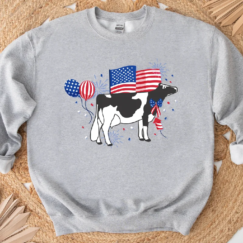 Women's Blouse with Sweetheart CollarUSA Dairy Cow Crewneck (S-3XL) - Multiple Colors!