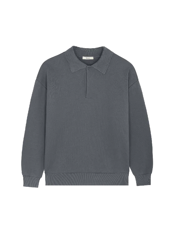 Women's Blouse with Keyhole CollarWomens DNA Heavyweight Polo Sweatshirt—atmosphere grey