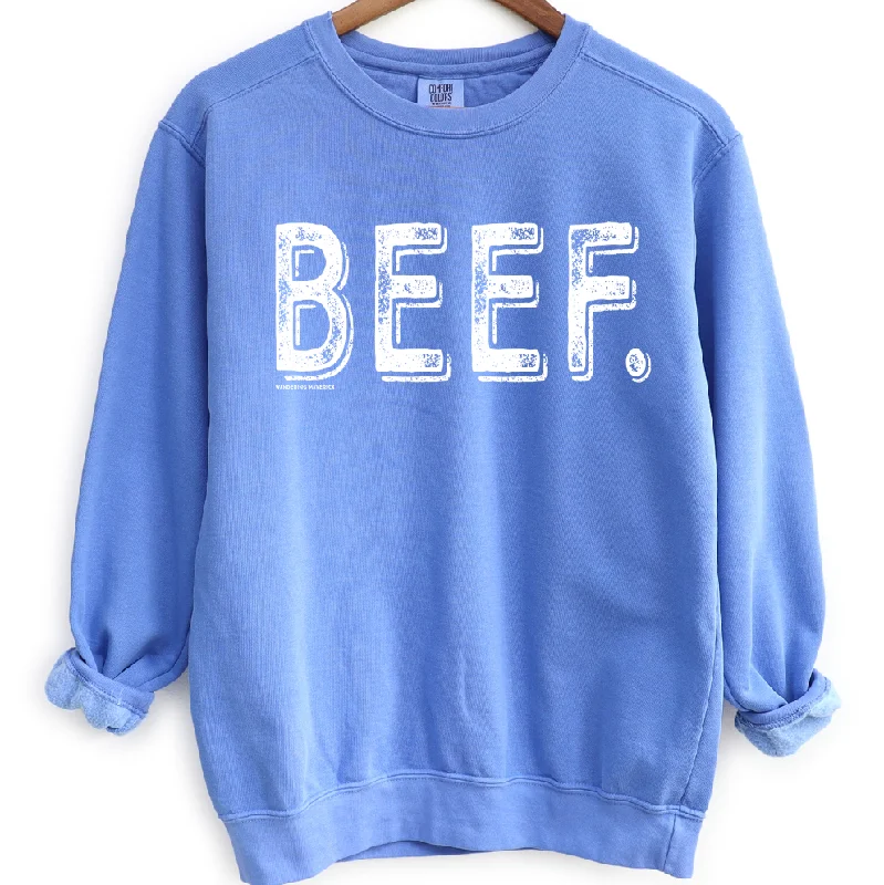 Women's Blouse with Notched CollarDistressed Beef Crewneck (S-3XL) - Multiple Colors!