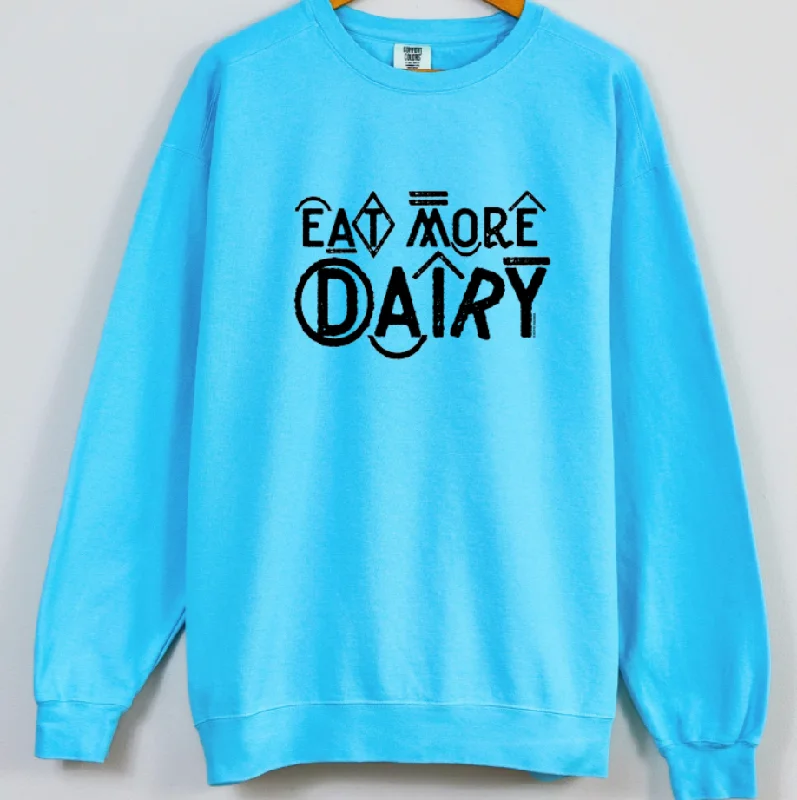 Women's Blouse with PocketsBranded Eat More Dairy Crewneck (S-3XL) - Multiple Colors!