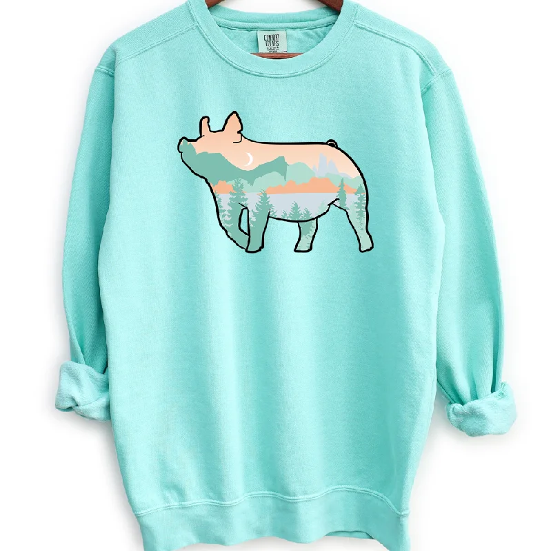 Women's Blouse with Lapel CollarMountain Pig Crewneck (S-3XL) - Multiple Colors!