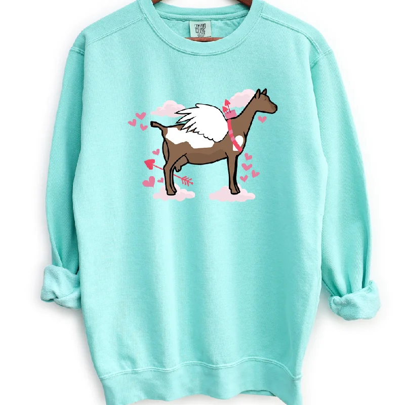 Women's Blouse with Boat CollarCupid Dairy Goat Crewneck (S-3XL) - Multiple Colors!