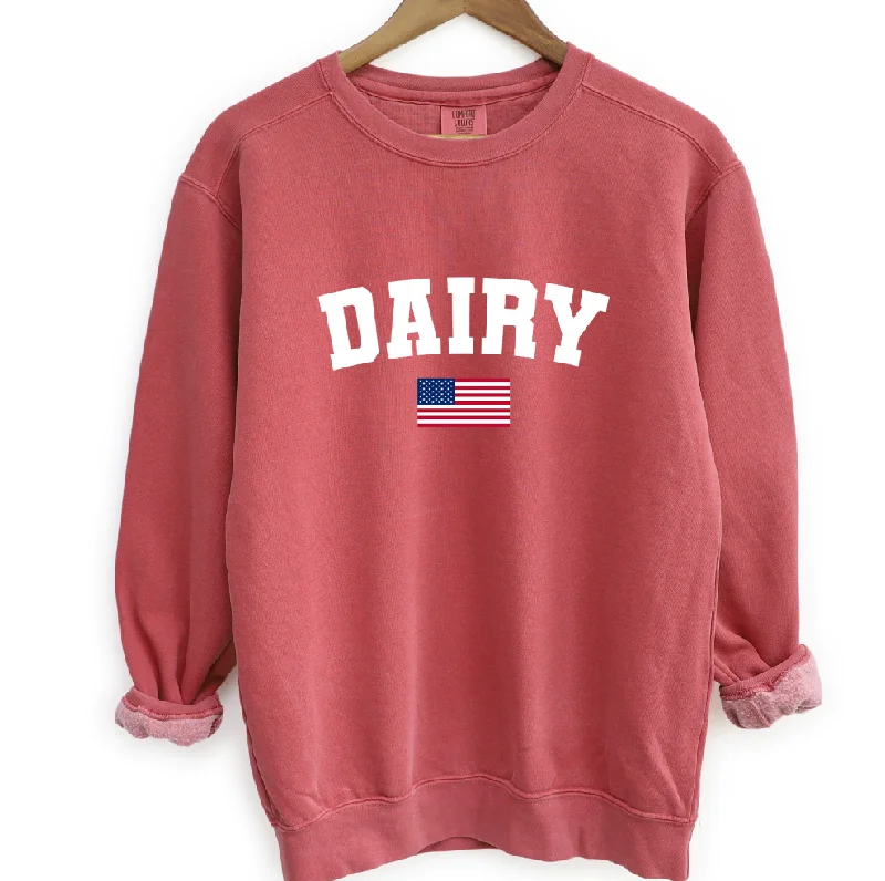 Women's Blouse with Long LengthDairy Flag Crewneck (S-3XL) - Multiple Colors!