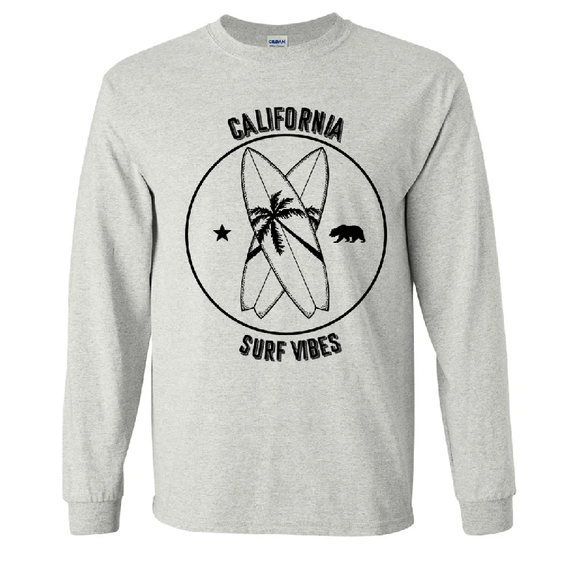Women's Blouse with Shirt CollarSurf Vibes Black Print Long Sleeve Shirt