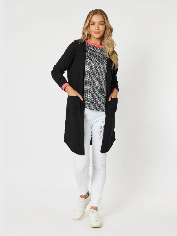 Women's Blouse for PartyThreadz Ella Long Line Cardi Black
