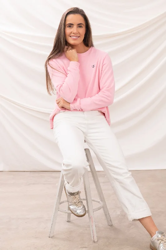 Women's Blouse with V-Shaped CollarSeaside Jersey - Dusky Pink