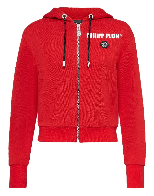 Women's Blouse with SleevelessHoodie Sweatjacket Crystal Fringe