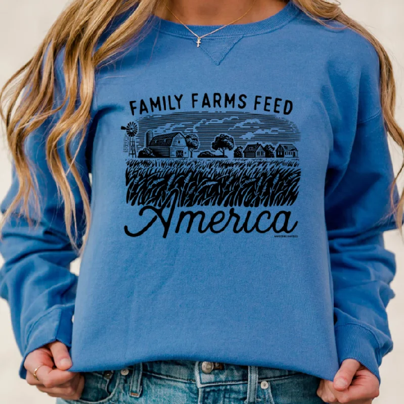 Women's Blouse with BeadsFamily Farms Feed America Crewneck (S-3XL) - Multiple Colors!