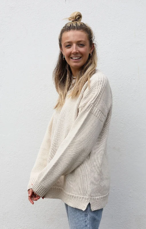 Women's Blouse with Sweetheart NeckUnisex Guernsey | Cream