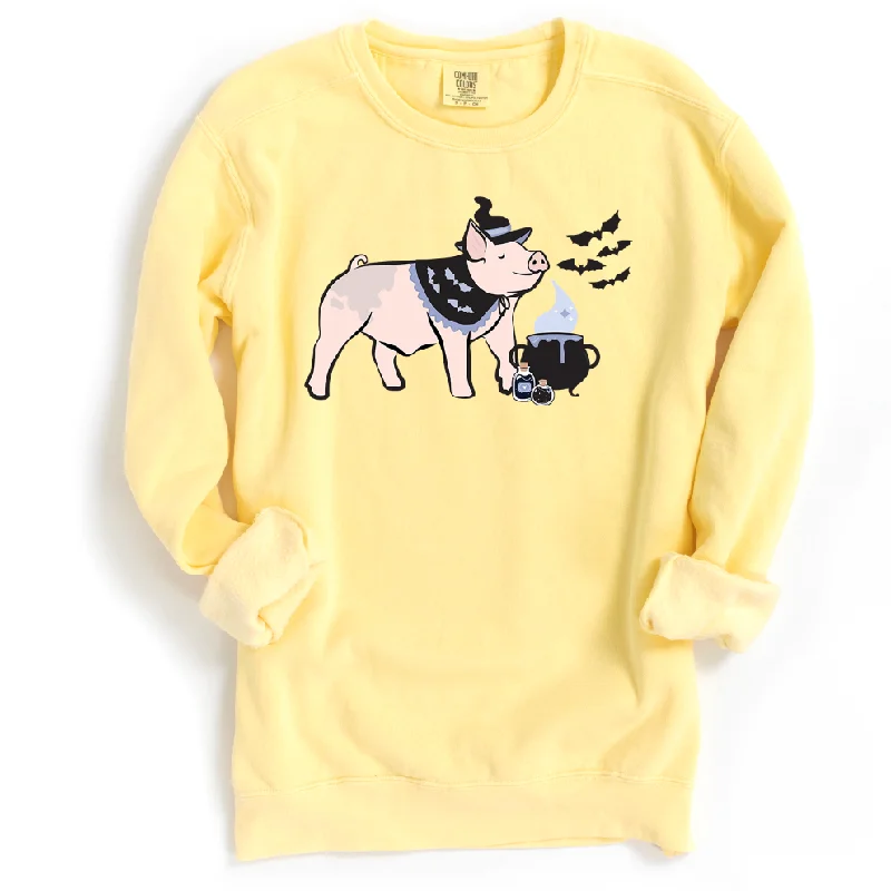 Women's Blouse with Shirt CollarWitch Pig Crewneck (S-3XL) - Multiple Colors!