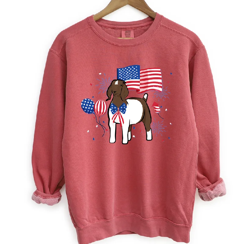 Women's Blouse with Bell SleevesUSA Goat Crewneck (S-3XL) - Multiple Colors!