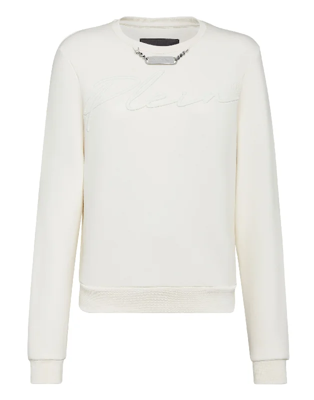 Women's Blouse with SmockingLeisurewear Sweatshirt LS Embroidery Signature