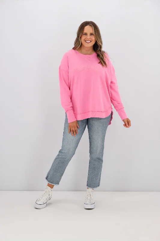 Women's Blouse with Sweetheart CollarFoxwood Simplified Crew Bubblegum Pink