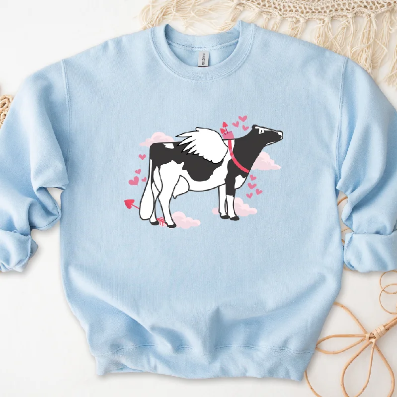 Women's Short-Sleeve BlouseCupid Dairy Cow Crewneck (S-3XL) - Multiple Colors!