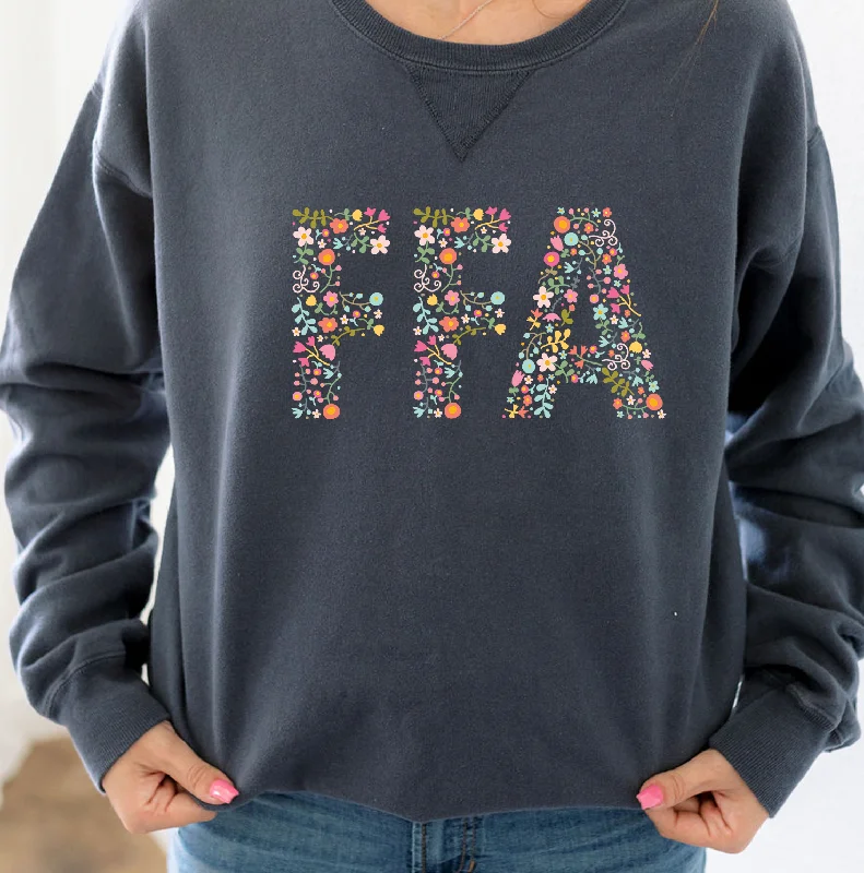 Women's Blouse with PleatsFlower FFA Sketch Crewneck (S-3XL) - Multiple Colors!