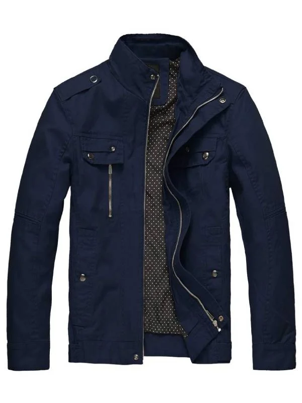 men's padded puffer vestMen's Front Zip Cotton Jacket Lightweight Stand Collar