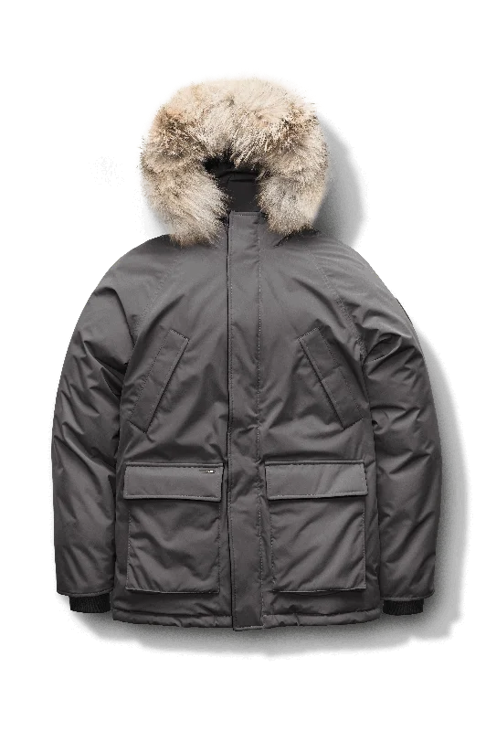 men's bomber jacket with fur liningHeritage Men's Parka