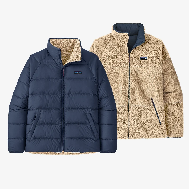 men's leather jacket with quilted liningMen's Reversible Silent Down Fleece Jacket