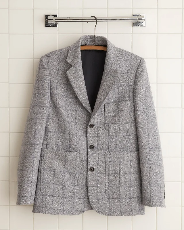 men's wool peacoat with pocketsCement Block Suit Jacket - 36