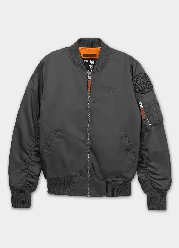 men's leather jacket with snap-front closureMen's jacket MA-1 Logo - Graphite