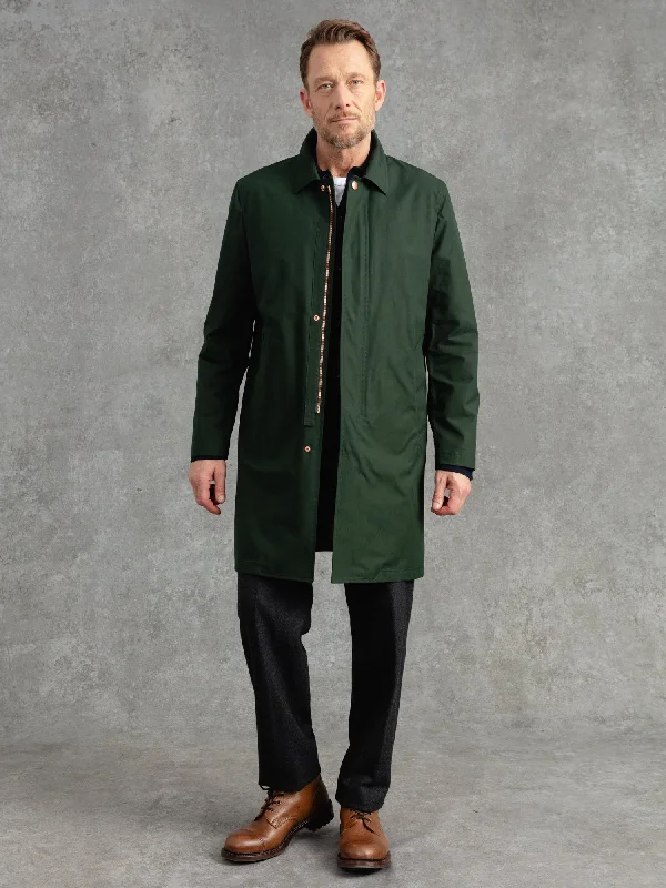men's padded hooded coatThe Ventile® Mac - British Racing Green